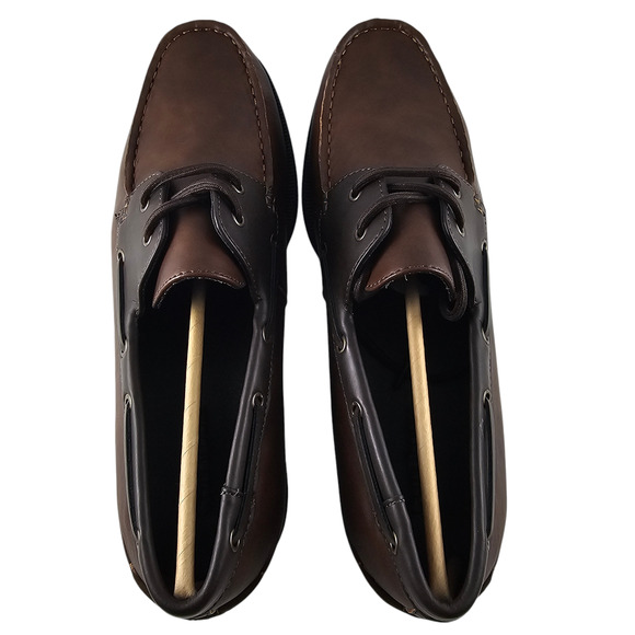 NWT Club Room Boat Shoes Mens Size 11 Brown Elliot Lace Up Two Tone Casual - Picture 9 of 14